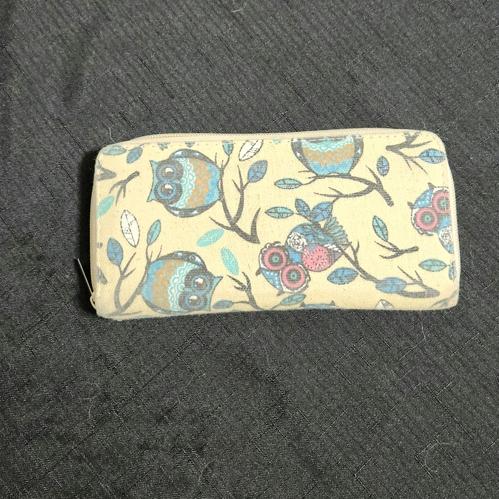 Owl Print Beige Wallet